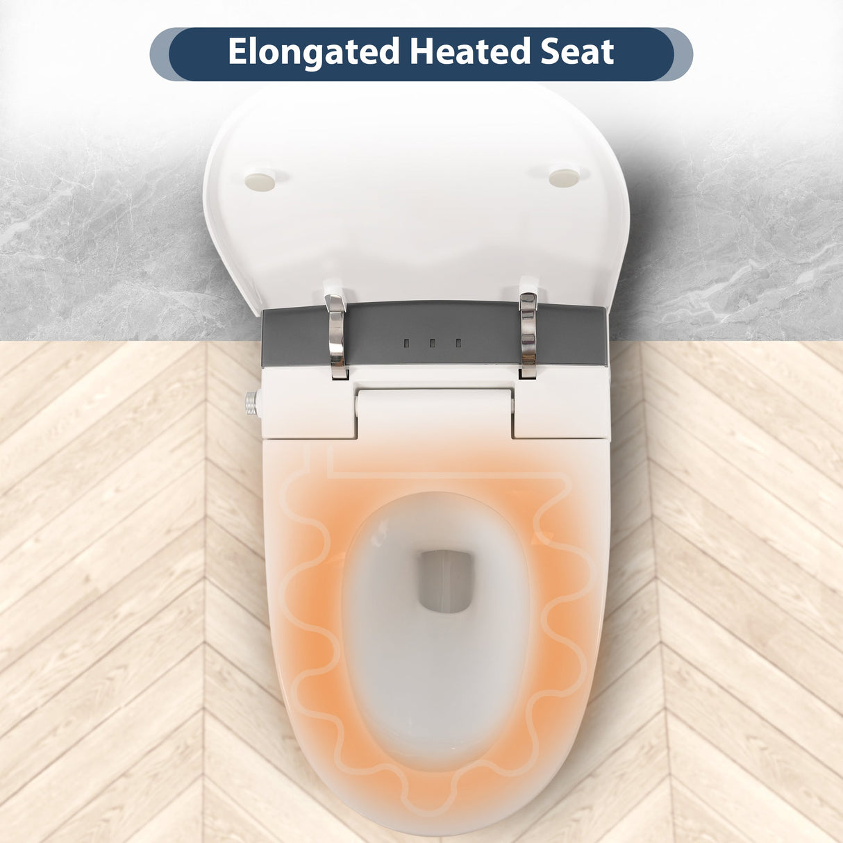 Heated Seat Smart Toilet, One Piece Design