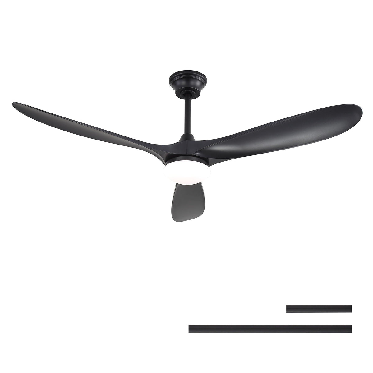 Smart Ceiling Fan with Lights and Quiet DC Motor - Light Brown, Black, or Dark Brown
