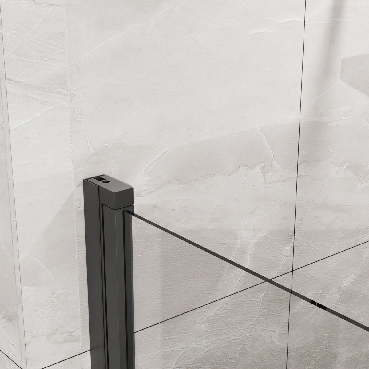 Pivot Shower Door, Tempered Glass, Semi Frameless