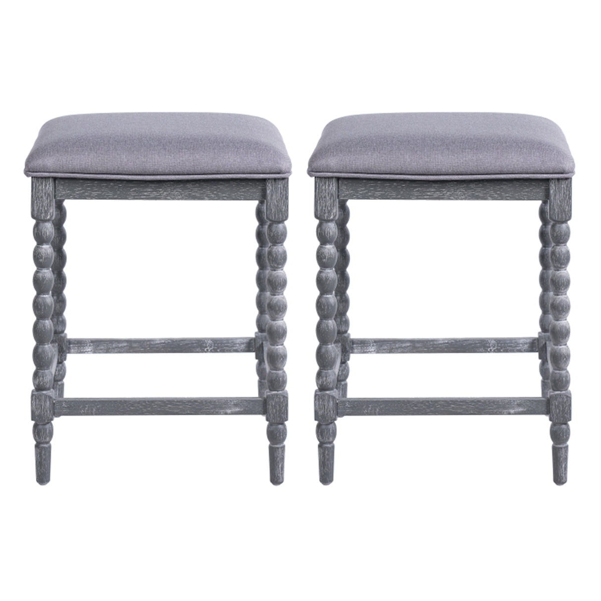 26" Counter Stools - Set of 2 with Upholstered Seat