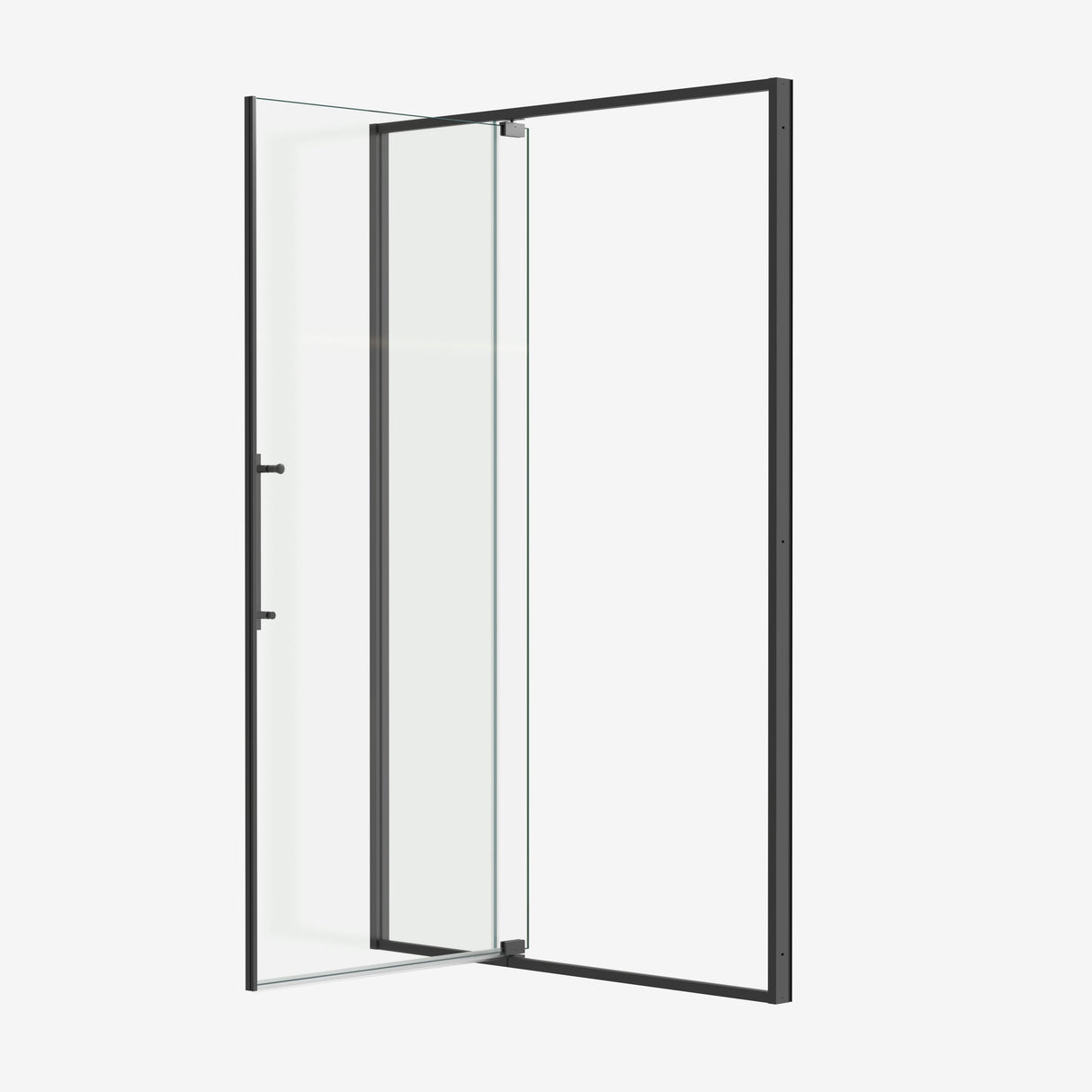50-54"W x 74"H Pivot Shower Door with Matte Tempered Glass Finish