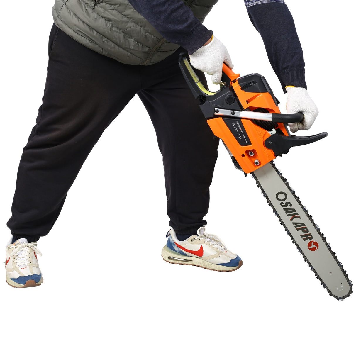 62Cc Gas Powered 20" Chainsaw with Aluminium Body - Orange