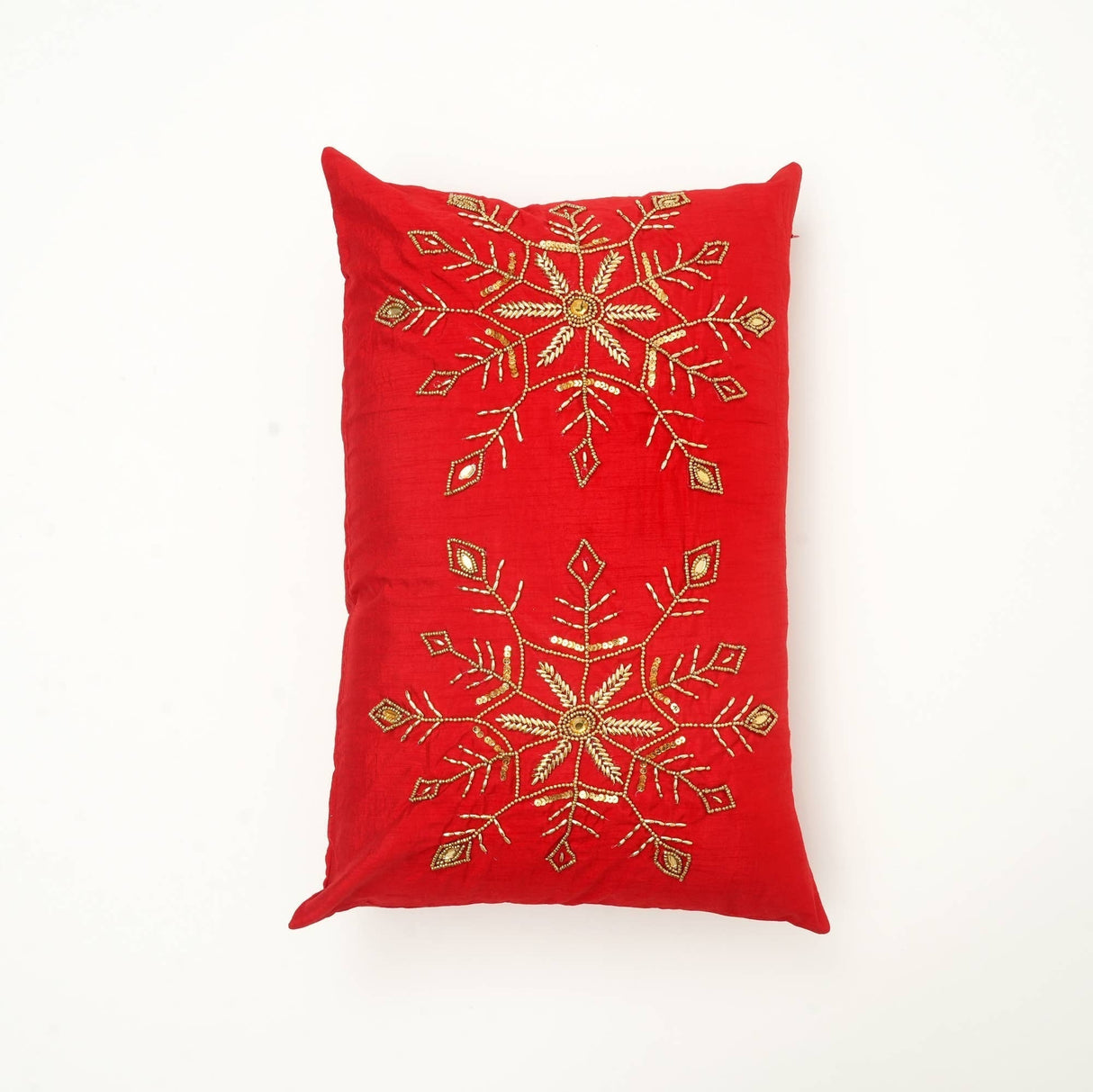 The Embroidered Snowflake Lumbar Pillow