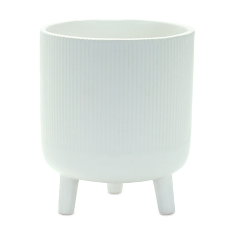 Ribbed Stone Footed Planter (Set of 2)