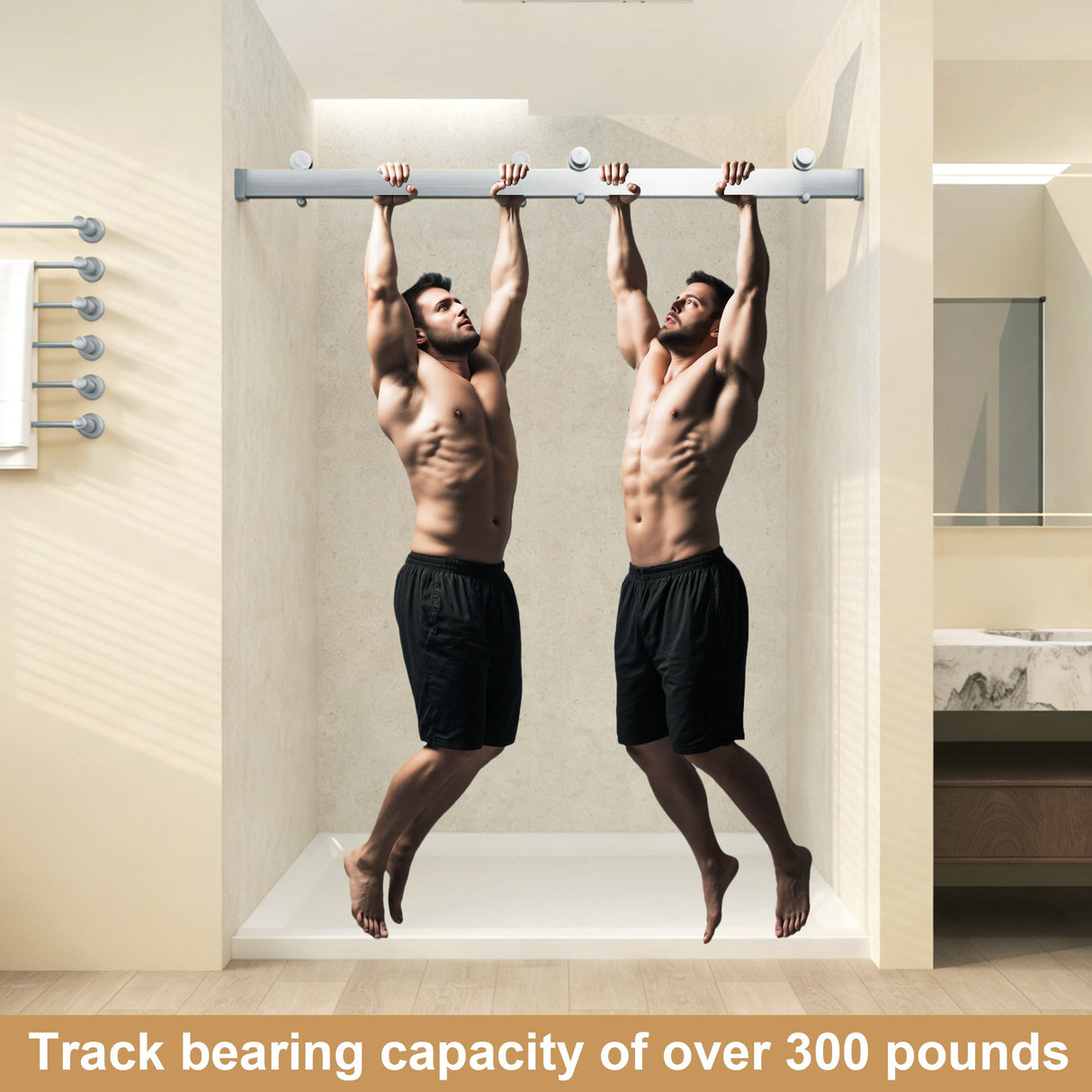 Frameless Sliding Glass Shower Doors 56-60" Width x 76" Height
