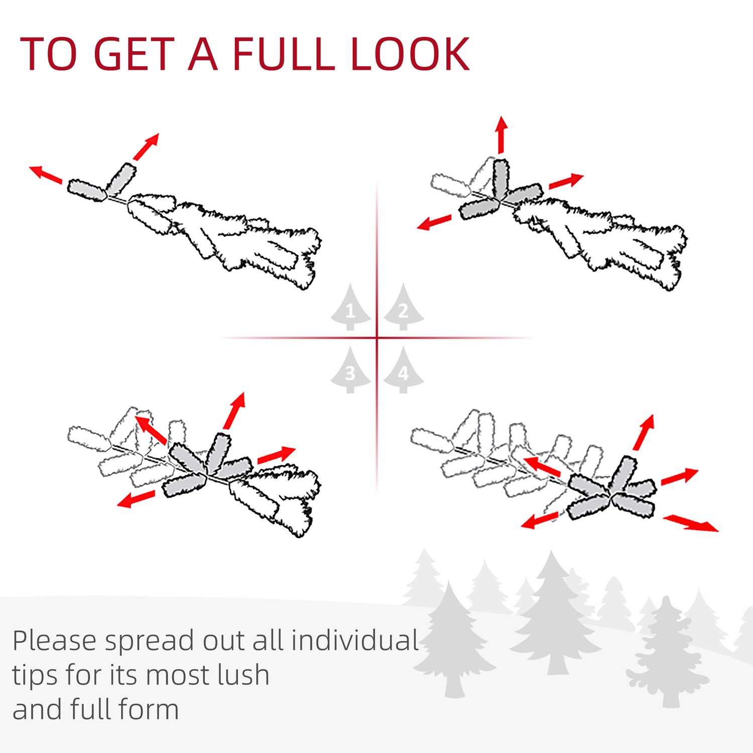 Pre-lit Christmas 4-Piece Set, Garland Wreath and Set of 2 Entrance Trees with Warm White LED Lights, Red Berries, Pine Cones, Green