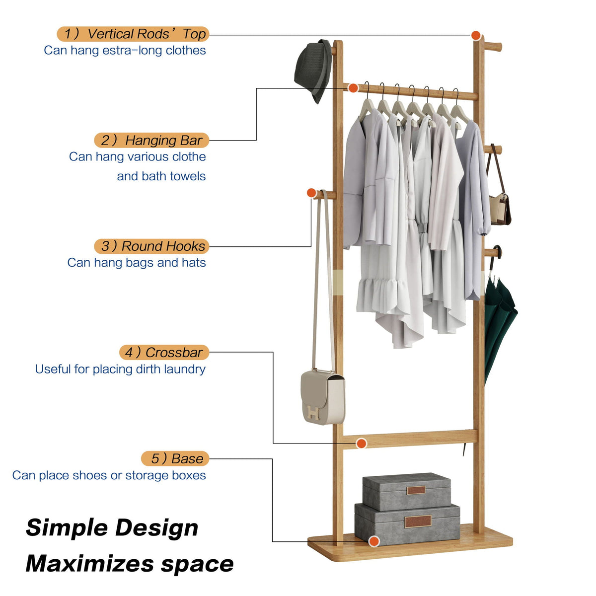 Solid Wood Simple Hat Rack