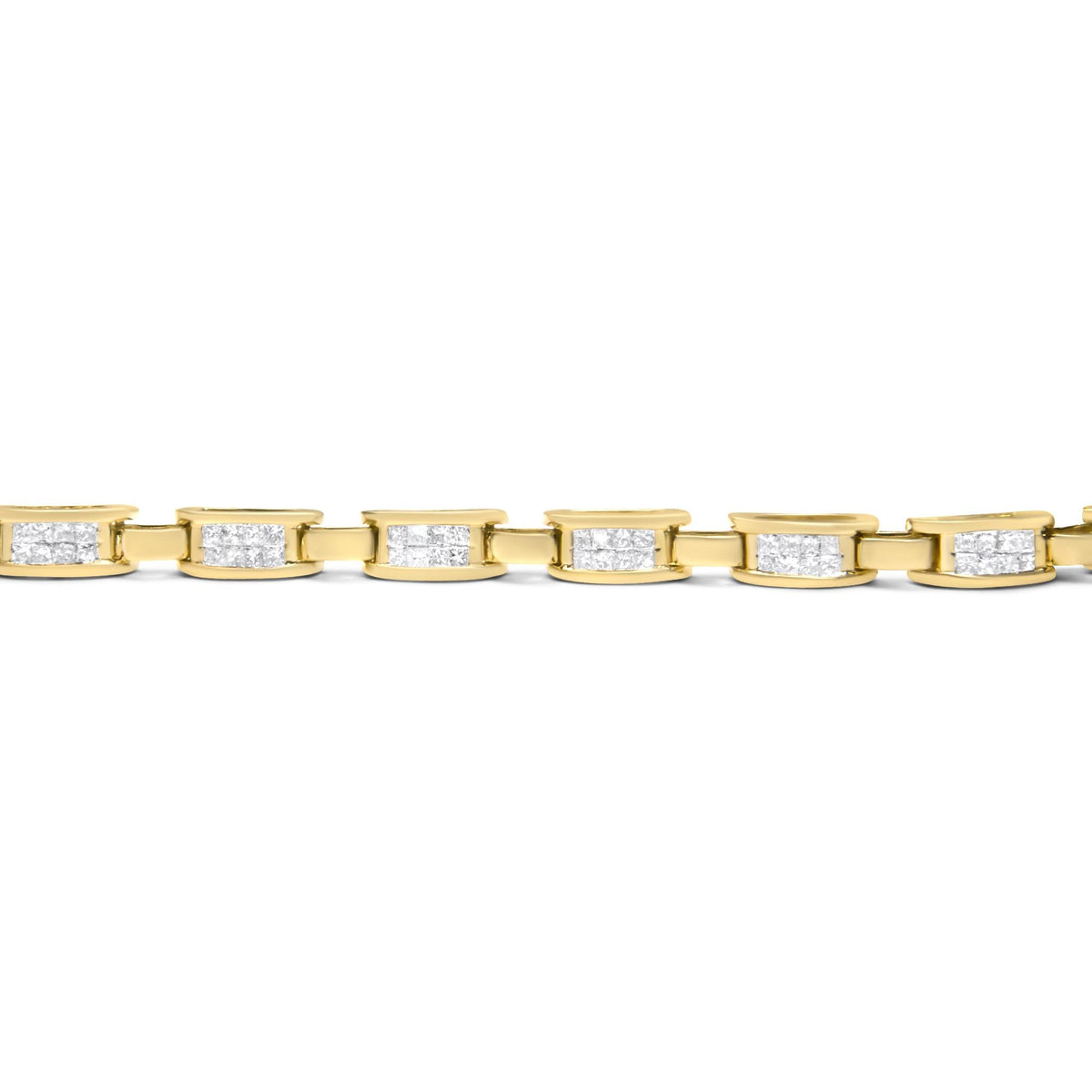 14K Yellow Gold Princess-Cut Diamond Links of Love Bracelet (2.00 cttw, H-I Color, SI2-I1 Clarity)