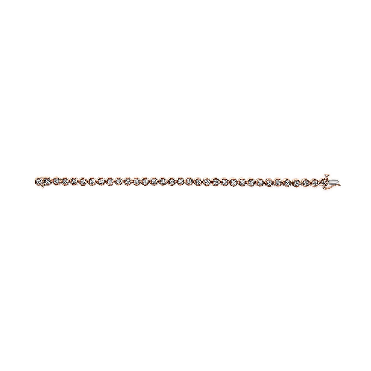 .925 Sterling Silver 1/4 Cttw Diamond 7" Open Circle Wheel Link Tennis Bracelet (I-J Color, I2-I3 Clarity)
