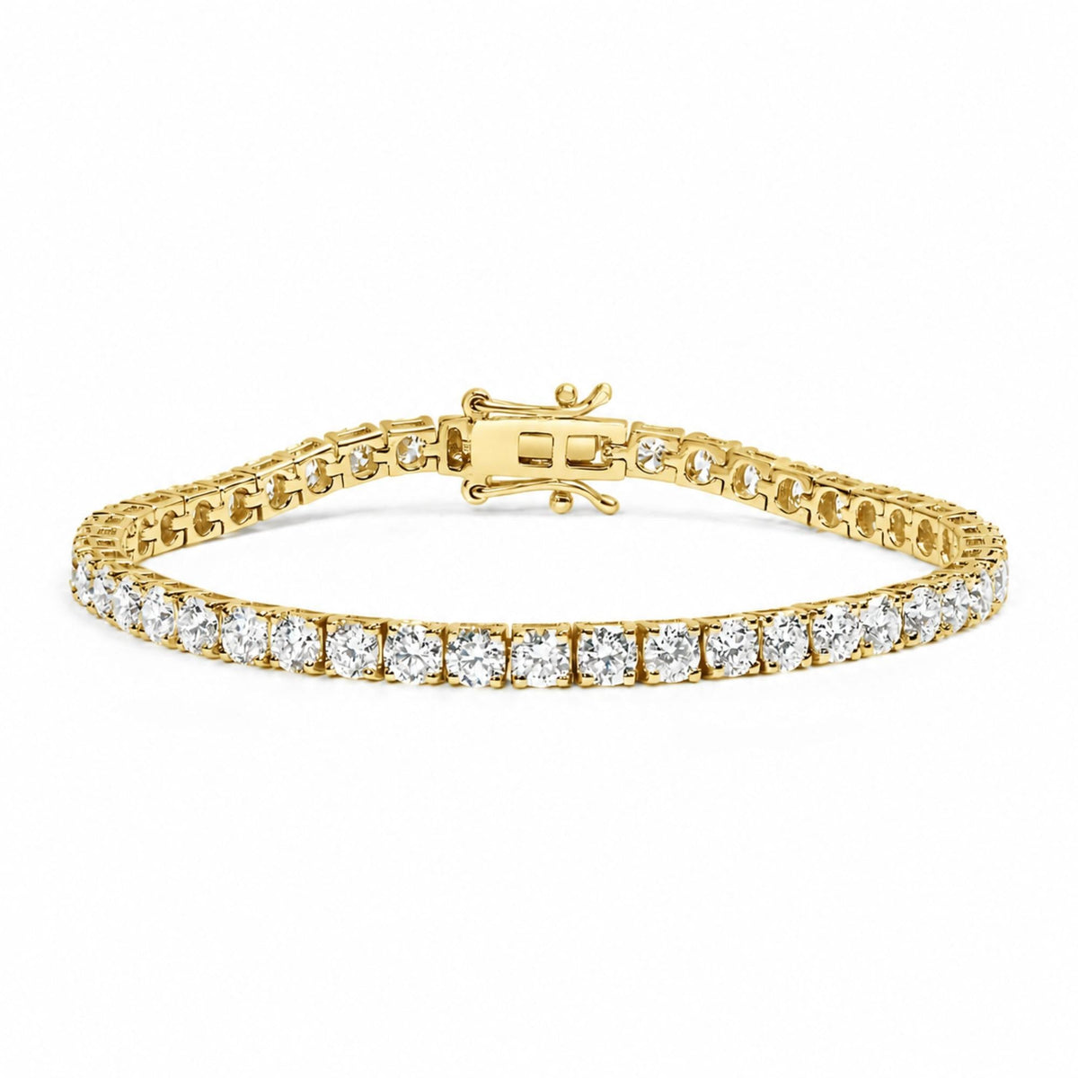 14K Gold Lab-Grown Round Diamond Four-Prong Tennis Bracelet