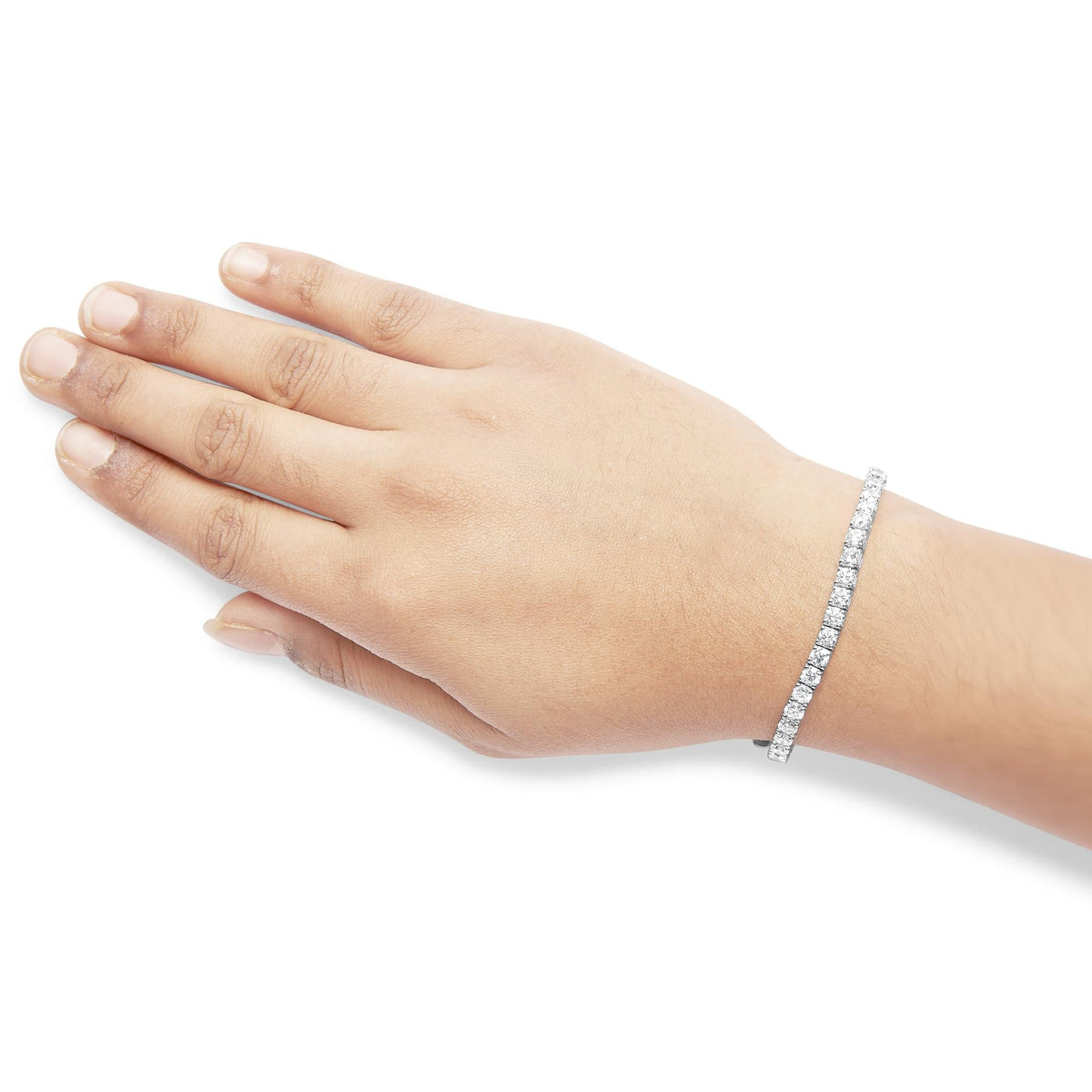 14K Gold Lab-Grown Round Diamond Four-Prong Tennis Bracelet