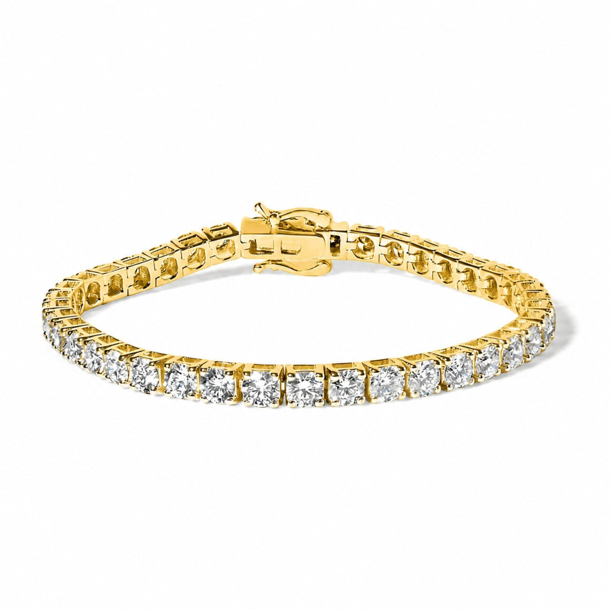 14K Gold Lab-Grown Round Diamond Four-Prong Tennis Bracelet