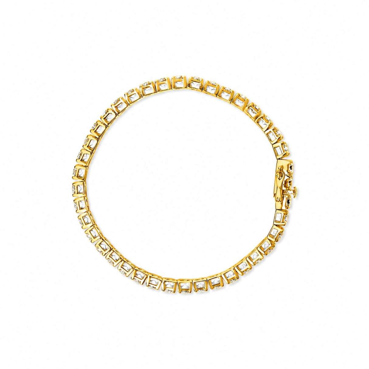 14K Gold Lab-Grown Round Diamond Four-Prong Tennis Bracelet