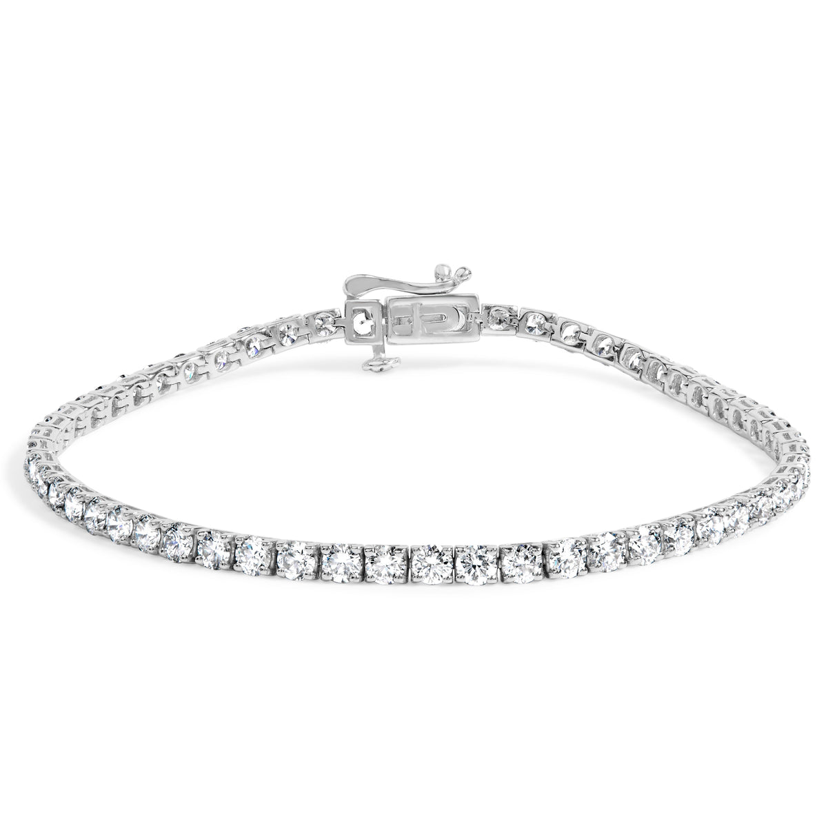 14K White Gold 5.0 Cttw Lab Grown Diamond Tennis Bracelet (F-G Color, VS1-VS2 Clarity) - 7.25" Inches