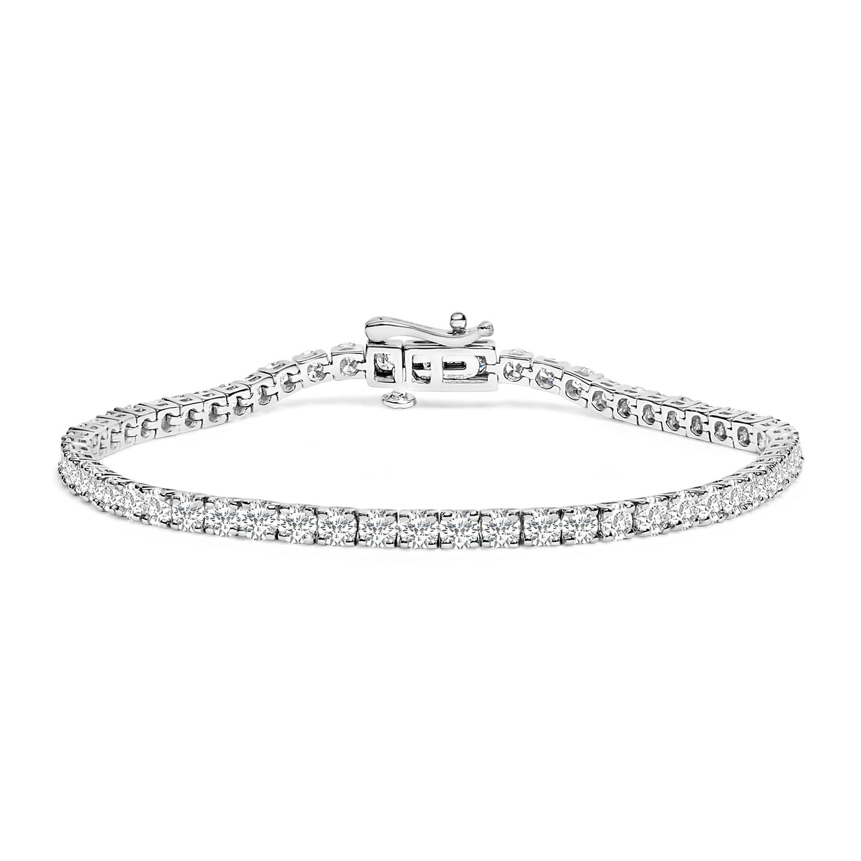14K White Gold 6.00 Cttw Lab Grown Diamond Classic Tennis Bracelet - 7.25"