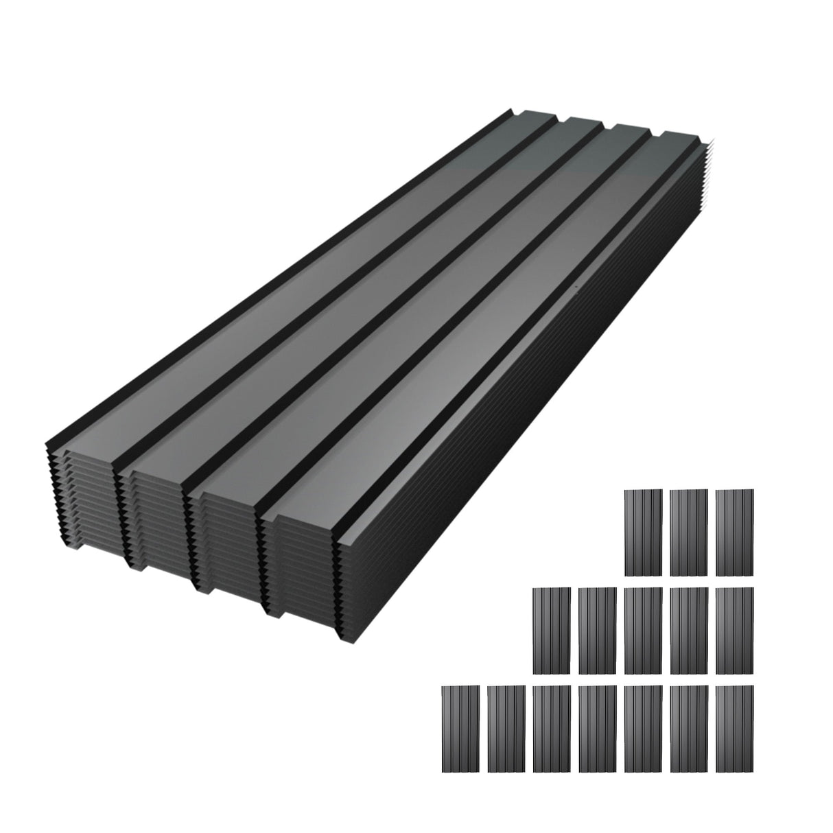 Heavy Duty Metal Roof Panels – 61IN Length, 15PCS Set