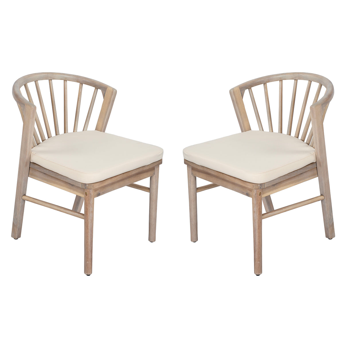 Outdoor Dining Chairs Set of 2, Acacia Wood Patio Chairs