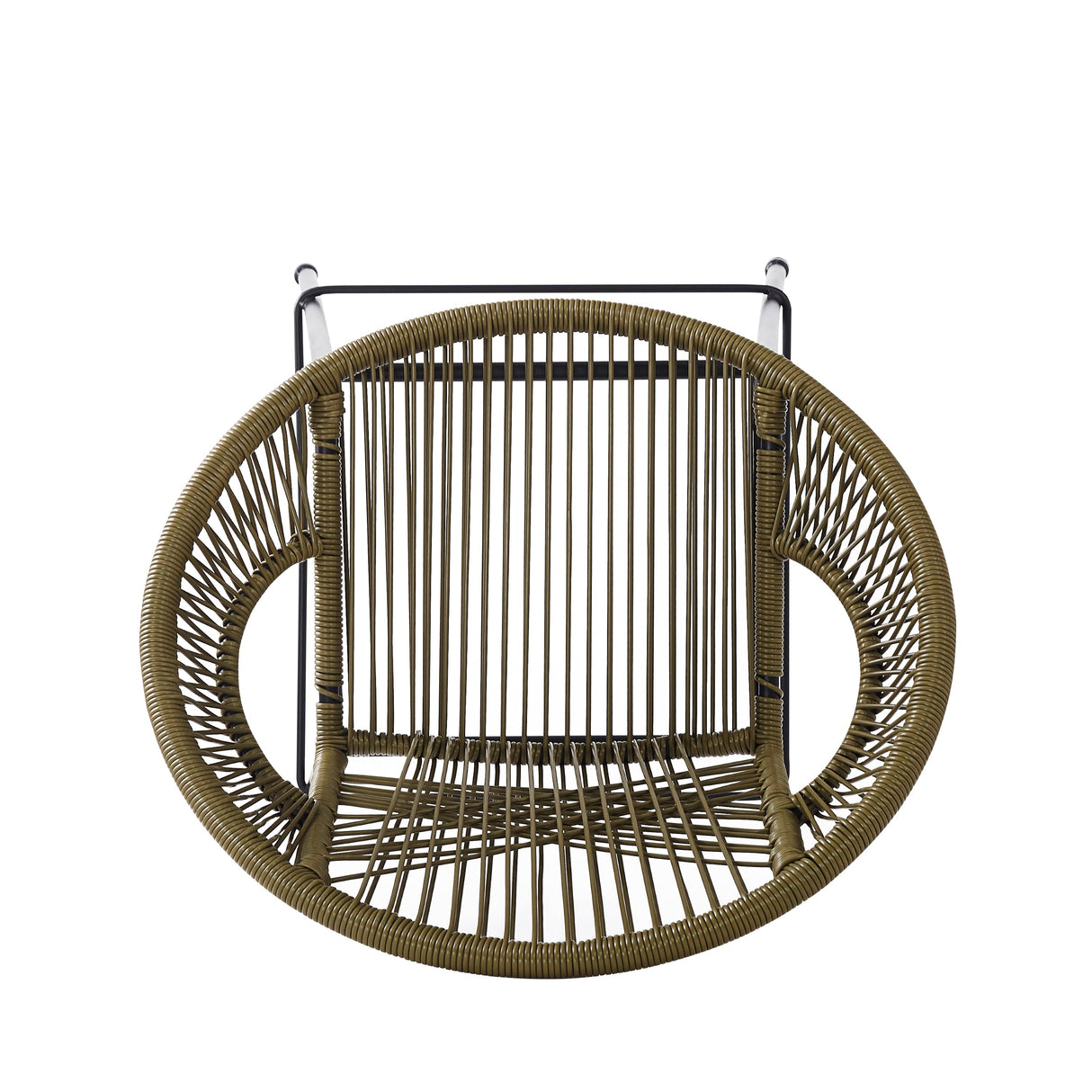 Ferrara Outdoor Patio Green Faux Wicker Barstool Set with Ergonomic Design and Durable PE Material