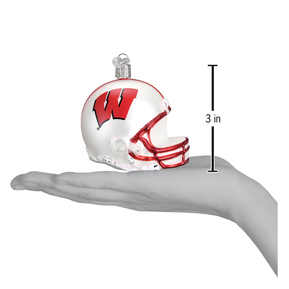 Wisconsin Helmet Christmas Ornament 3x3x2.25 Inches