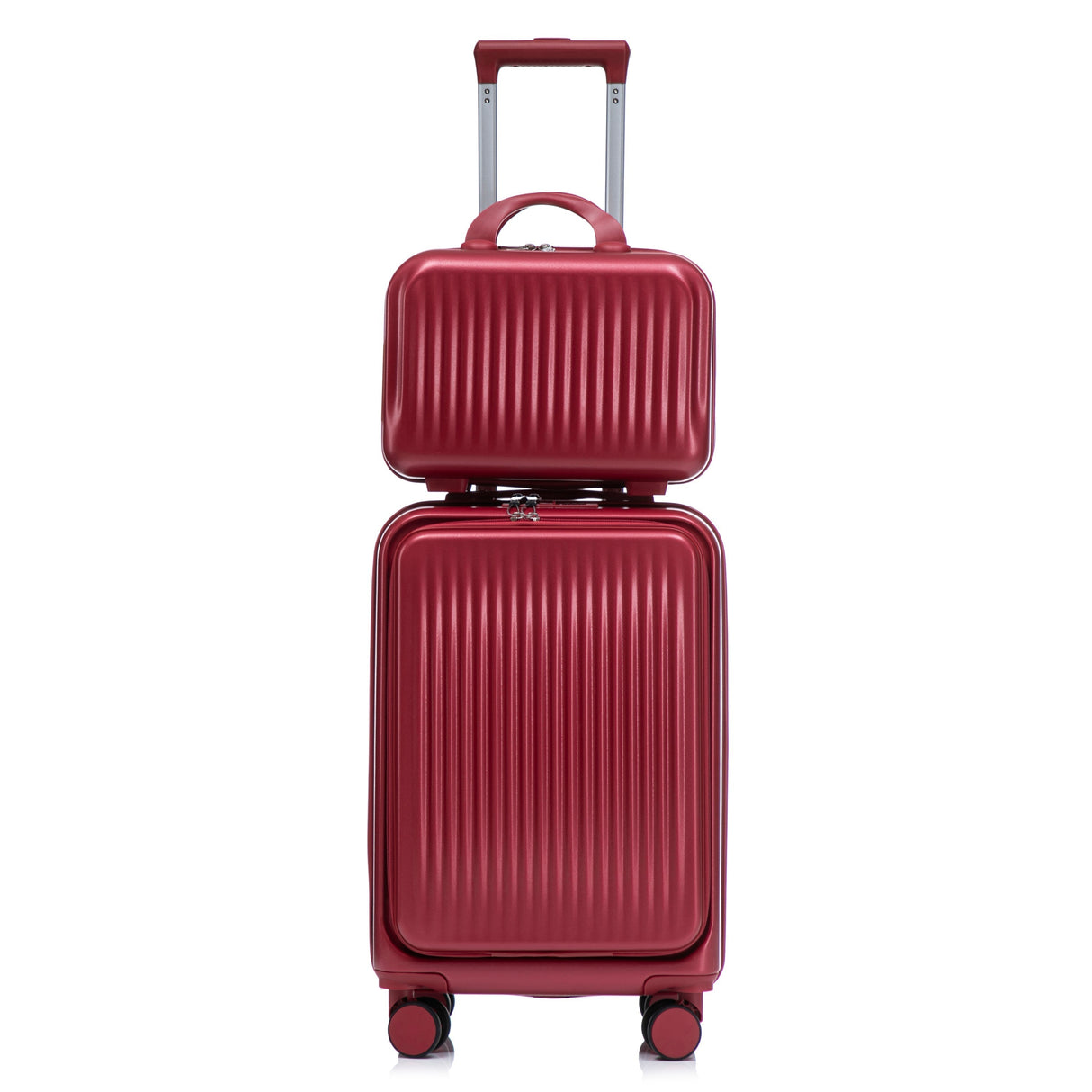 14'/20' 2-Piece ABS Spinner Wheel Luggage Set with Combination Lock and Front Opening Design