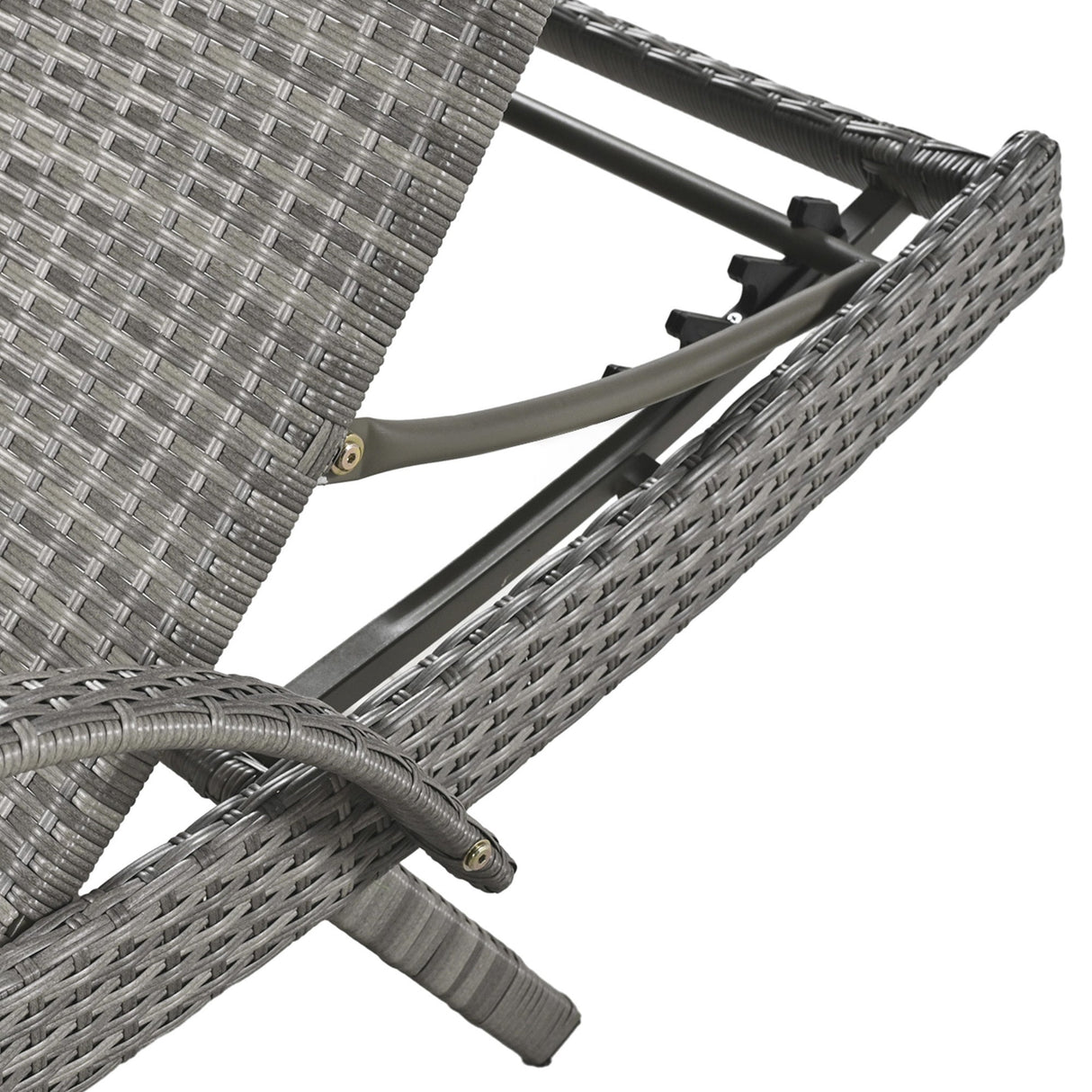 K&K 80'' Outdoor Wicker Chaise Lounge Chairs Set of 2