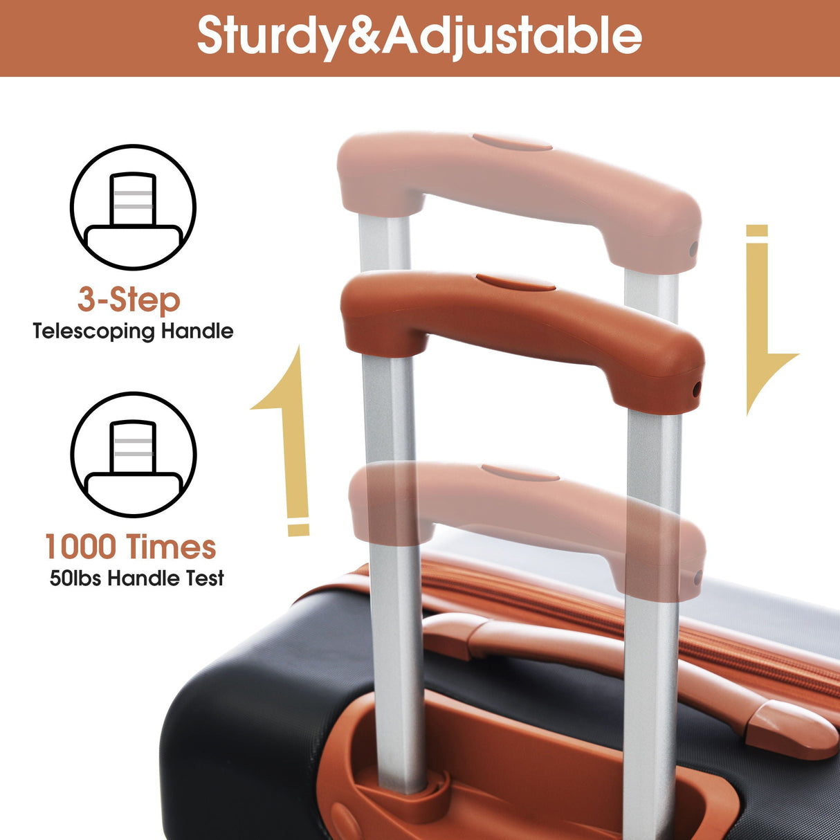 Hardshell Luggage Sets 2 Pieces with Spinner Suitcase and TSA Lock