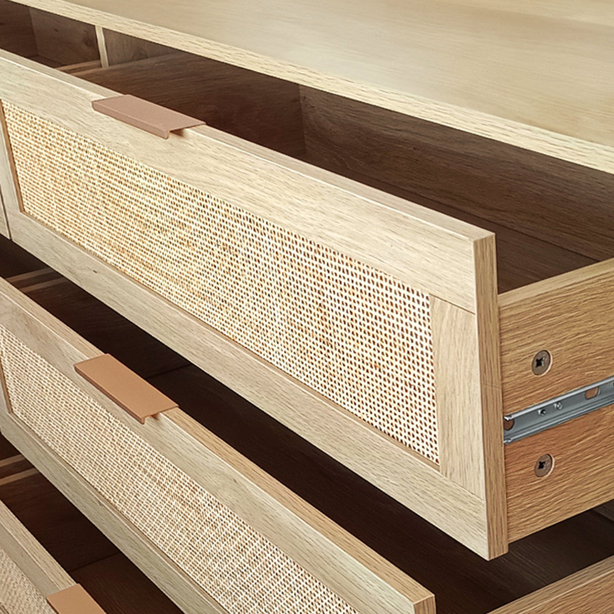 51.18' 6-Drawers Rattan Storage Cabinet