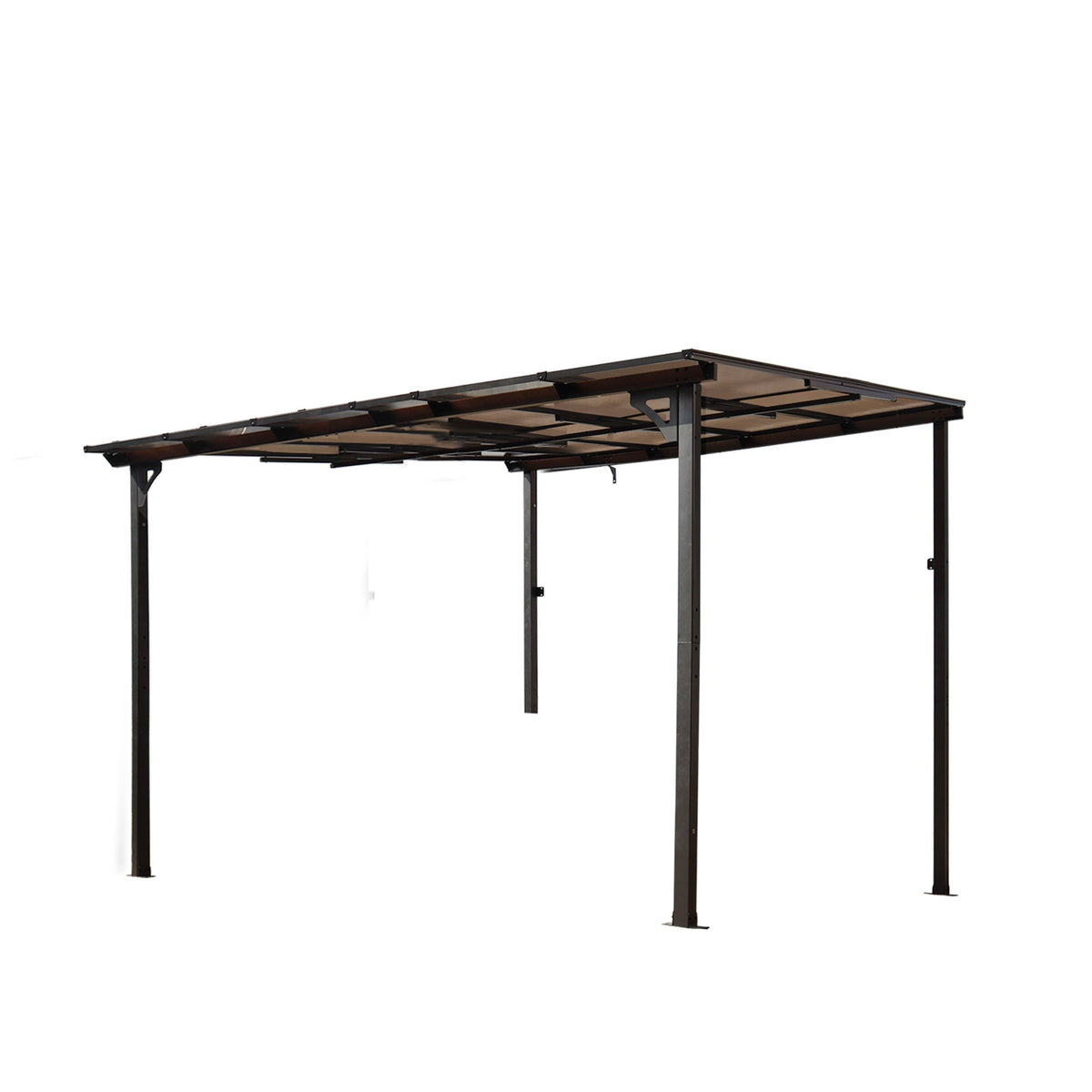 Wall Mounted Outdoor Pergola Gazebo with Heavy Duty Metal Awning and Roof