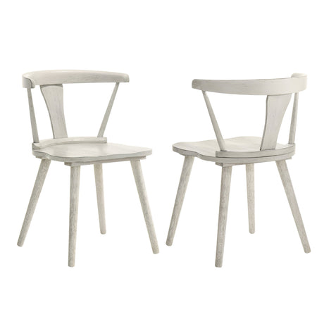 Modern Farmhouse Wood Dining Chairs, Set of 2