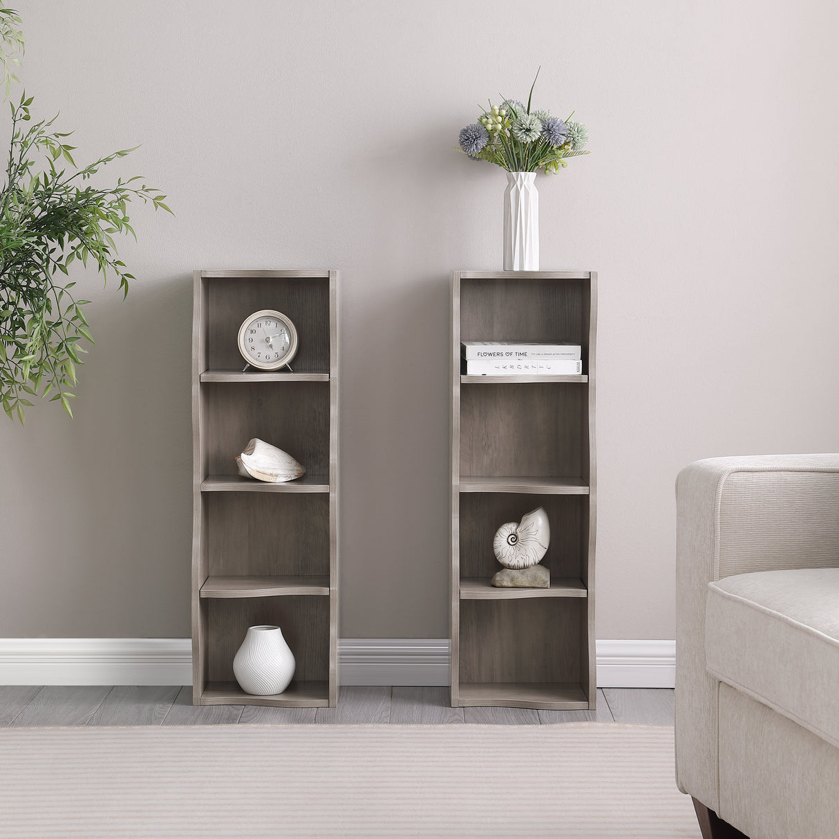 8-Layer Adjustable Shelf Ultra-Thin Bookshelf