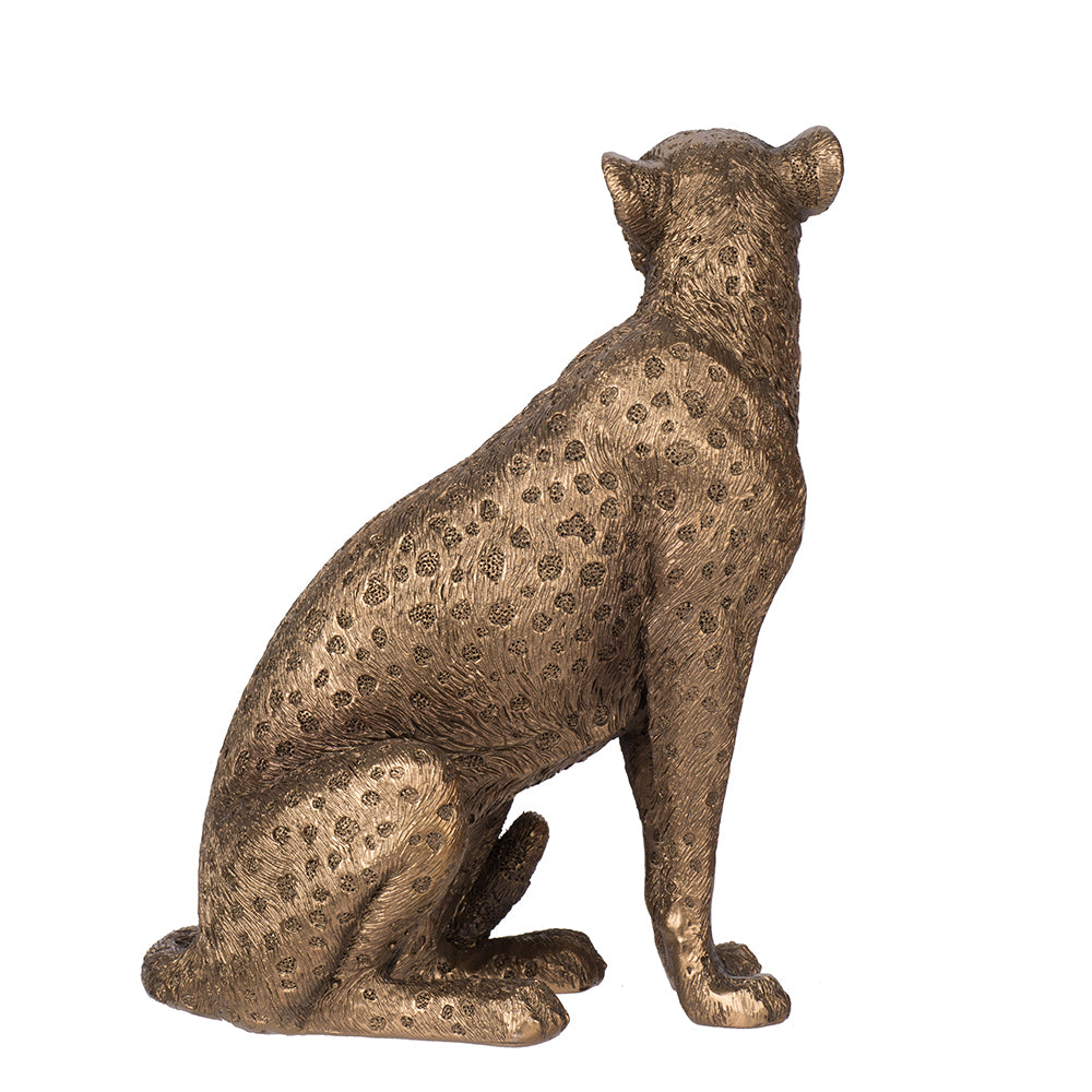 Copper Panther Animal Statue Decor