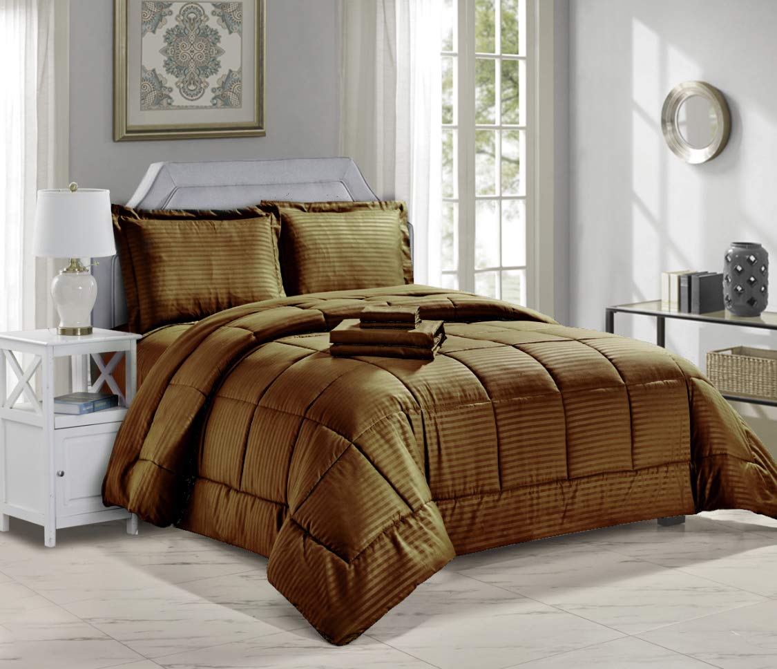 Decor&More Hotel Collection 8 Piece Bed in a Bag Down Alternative Comforter Set