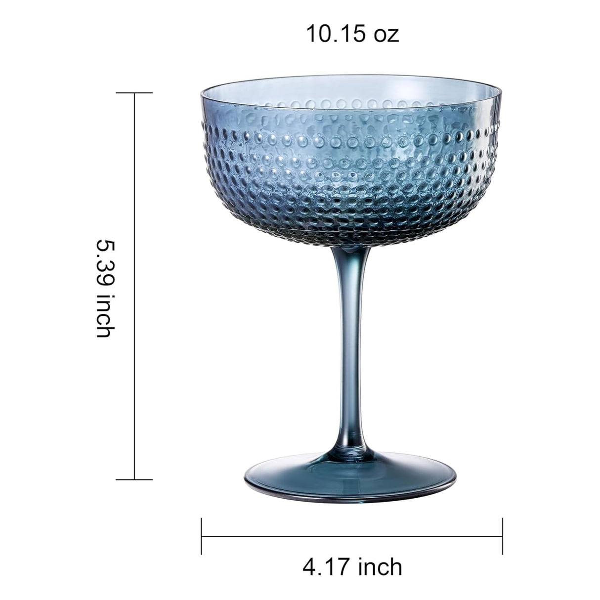 Hobnail Coupes, Cocktail Glass | Set of 4 | Muted Colors