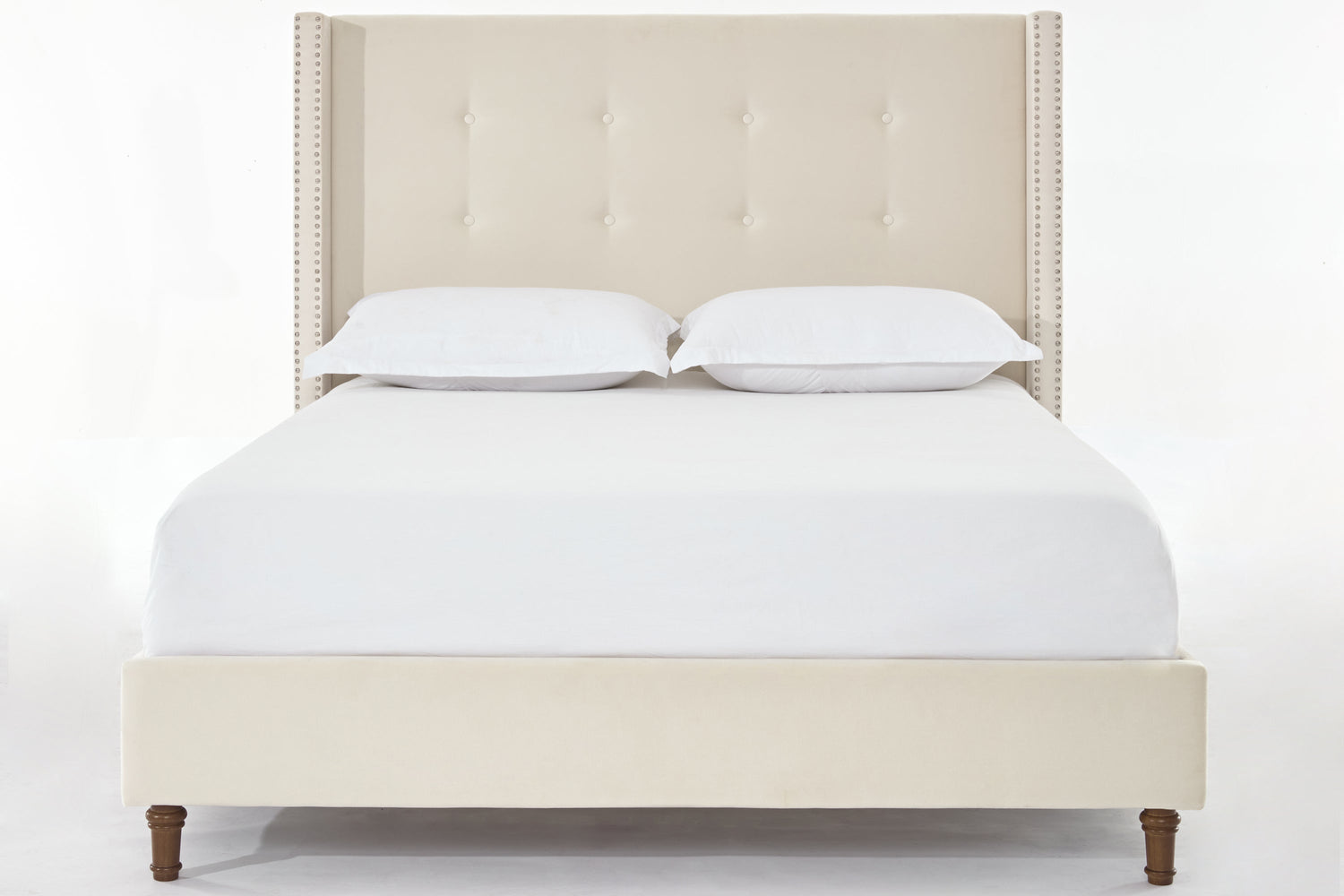 Luxury Wingback Upholstered Bed Frame