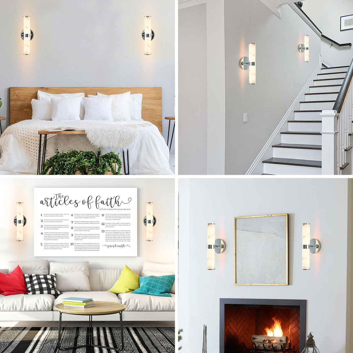 Resin Imitation Marble Wall Light Set of 2
