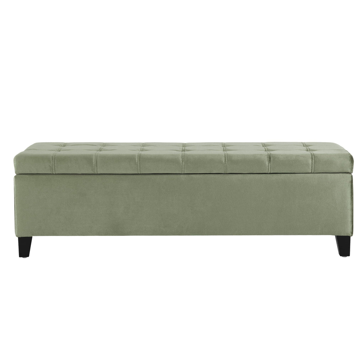 Wendover Elegant Tufted Storage Bench With Lift-Up Top And Birch Wood Legs