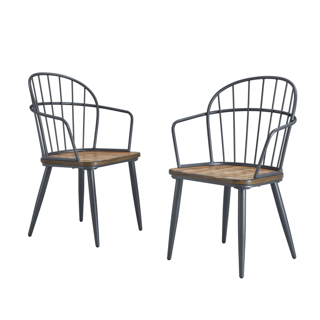 Contemporary Indoor Dining Set With Metal Legs, Birch, And Metal - Black / Natural