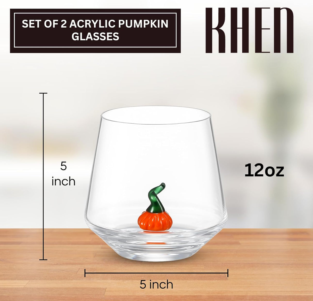 Pumpkin Glass Set Fall Drinkware 12oz Clear