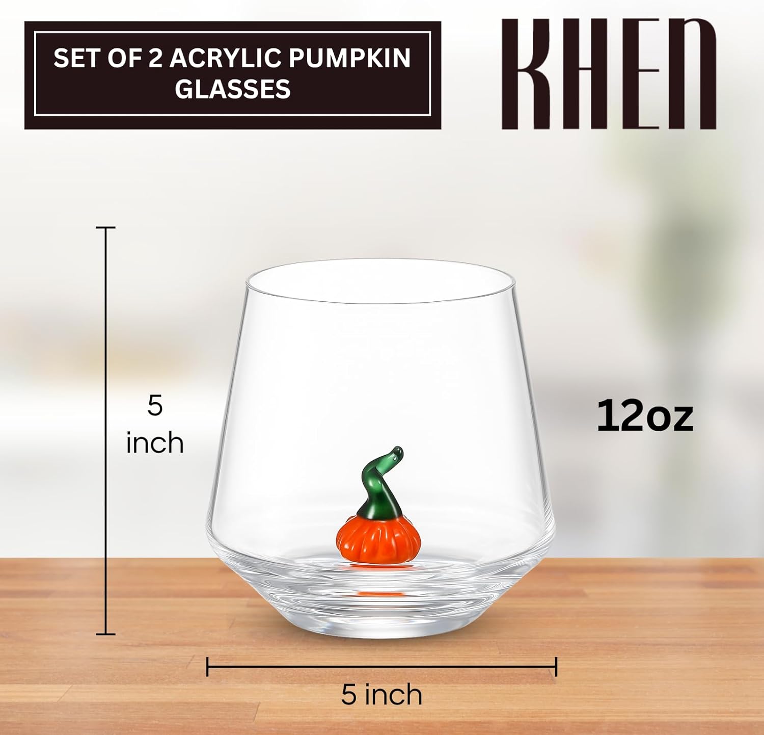 Pumpkin Glass Set Fall Drinkware 12oz Clear