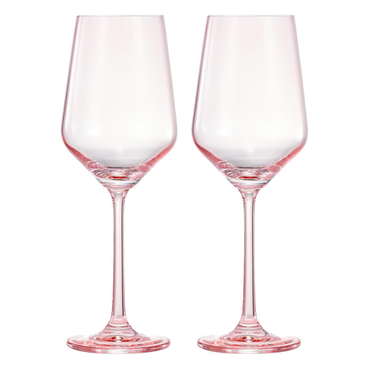 Monet Stemmed Wine Glassware, Pink, Set of 2