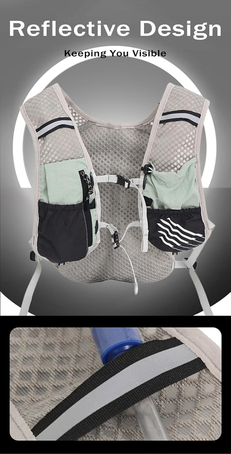 Ultra Lightweight Running Hydration Vest 2L Bladder 6 Pocket Pack 103g