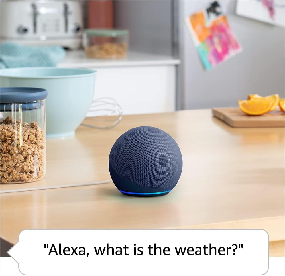 Amazon Echo Dot, an Alexa device (newest model), Vibrant sounding smart speaker, Great for bedrooms, dining rooms and offices, Glacier White