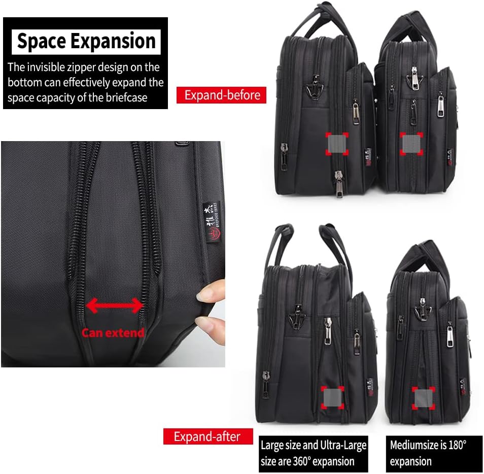 Men’s Canvas Laptop Tote Bag 17 19 Inch Business Work Briefcase