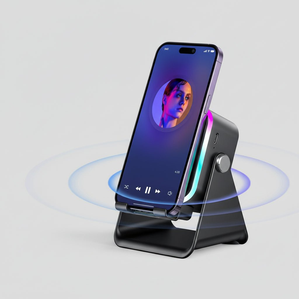 Bluetooth Speaker Phone Stand with Induction Sound Wireless Audio Dock