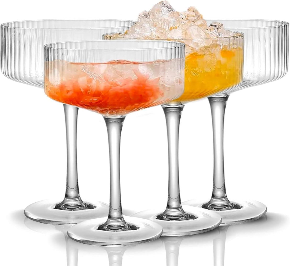 Khen-Ribbed-Coupe-Glasses-Set-Crystal-Bar-Drinkware-Vintage-Style-Cocktail-Martini-Champagne-Glassware-–-10oz-Clear-