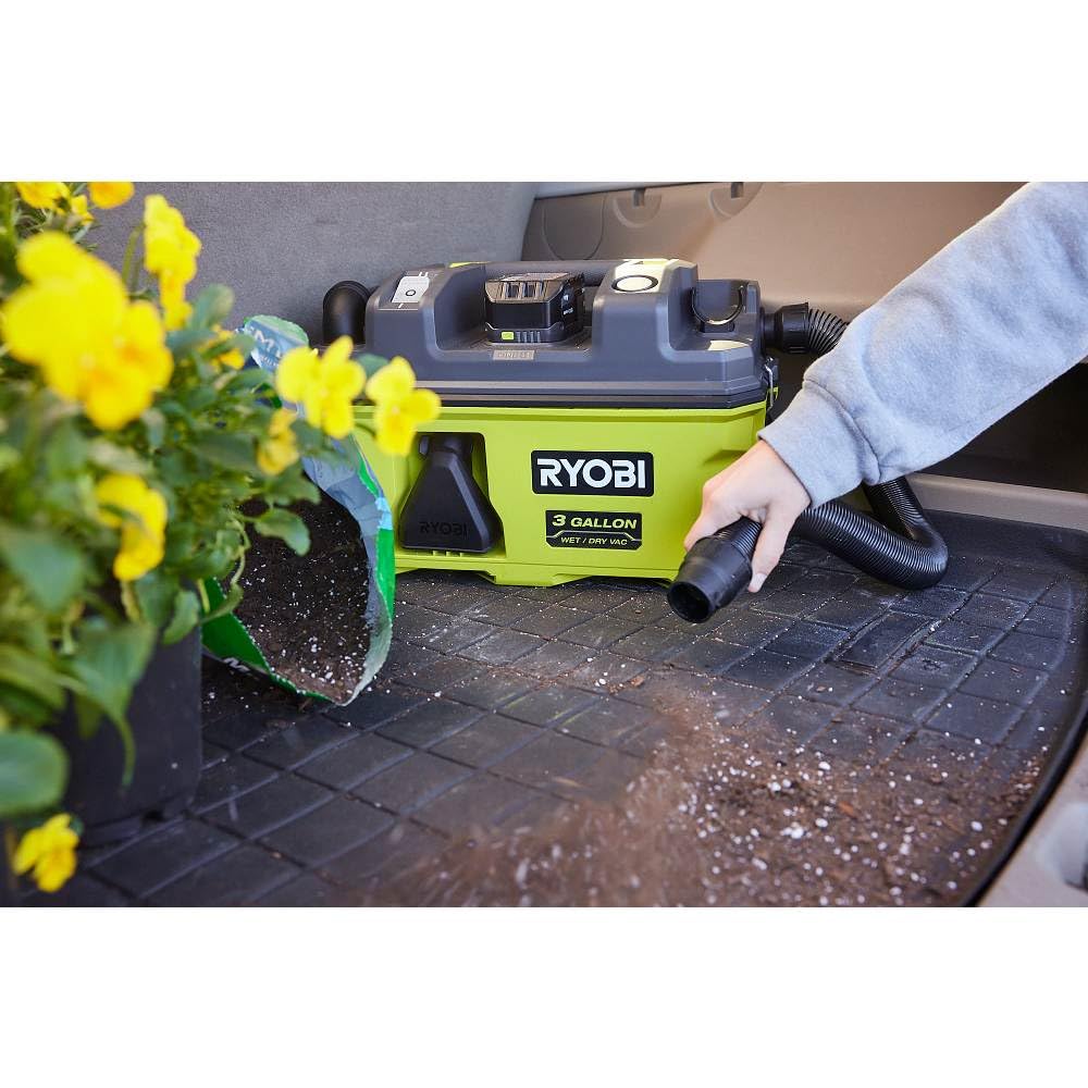 Open Box - RYOBI ONE+ 18V LINK Cordless 3 Gal. Wet/Dry Vacuum (Tool Only), Greens