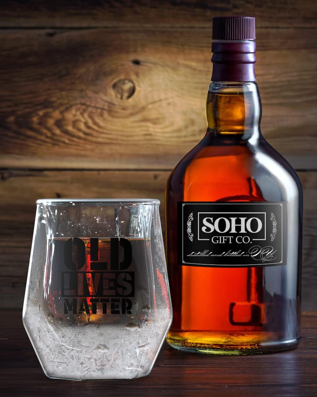 Freezer Whiskey Glass Gift for Old Dads and Grandads - Funny 7oz Insulated Frozen Drinking Glass, Gift for Uncle, Grandpa or any Dear Old Chap (Christmas, Birthday or Retirement)