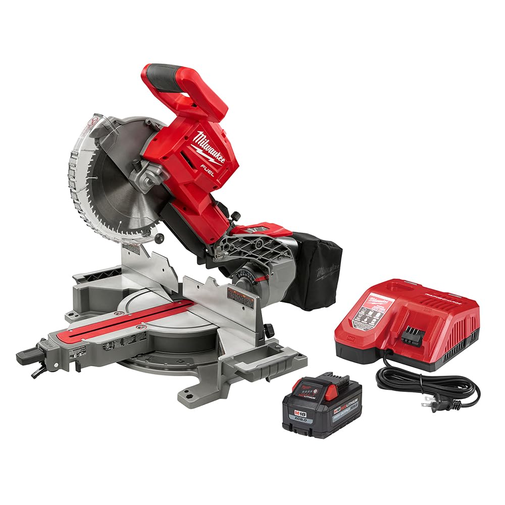 Open Box - Milwaukee M18 Fuel 18-Volt 10 in. Lithium-Ion Brushless Cordless Dual Bevel Sliding Compound Miter Saw Kit with One 8.0 Ah Battery