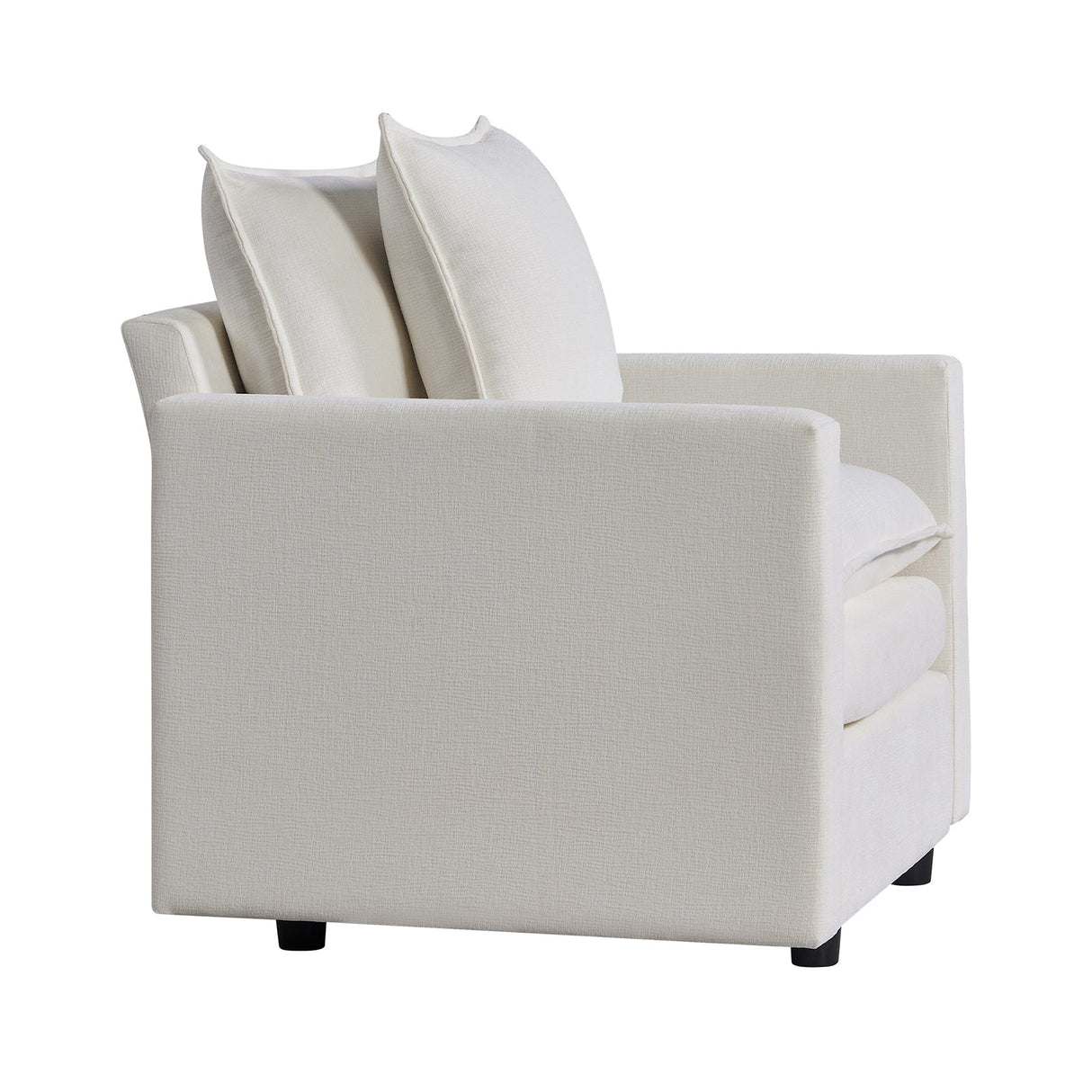 Plush Chenille Armchair with Deep Seating and Double-Layer Cushions