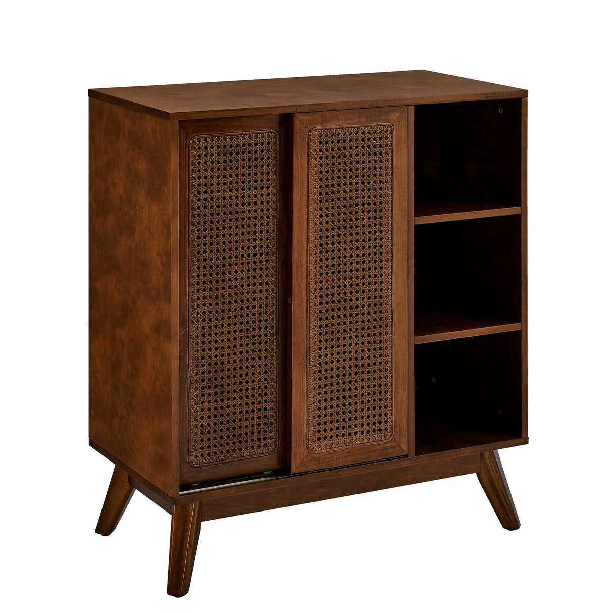 Mid Century Modern Rattan Sideboard Cabinet